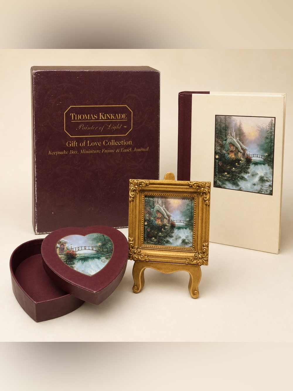 Thomas Kinkade Gift of Love Collection Keepsake Box Frame Journal Set